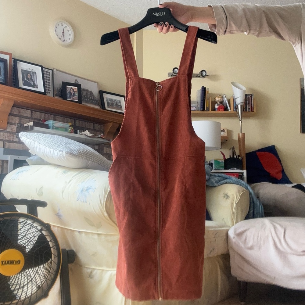 Rust mini overall dress S: M